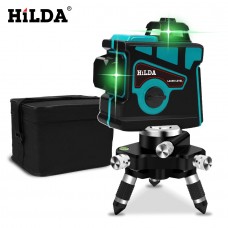 Лазерный нивелир 3D green 8 линий Hilda
